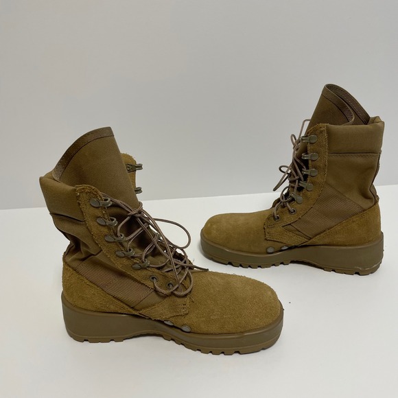 Hot Weather Army Combat Boots Coyote Vibram Sole Lace Up Size 4W Made‎ in USA - Picture 3 of 8